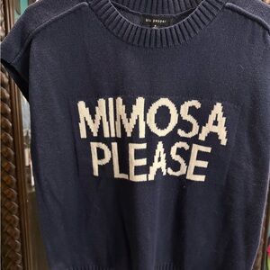 Blu Pepper Navy Sweater Vest with Cream Logo